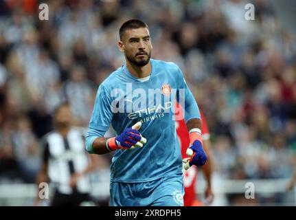 Newcastle upon Tyne, Royaume-Uni. 9 août 2024. Paulo Gazzaniga, gardien de Girona, lors du match amical de pré-saison au James' Park, Newcastle upon Tyne. Le crédit photo devrait se lire : Scott Heppell/Sportimage crédit : Sportimage Ltd/Alamy Live News Banque D'Images