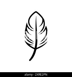 Icône Quill ou symbole de ligne moderne. Dessin au trait vectoriel et conception d'icône avec contour audacieux. Noir et blanc Pixel Perfect symbole minimaliste blanc isolé Illustration de Vecteur