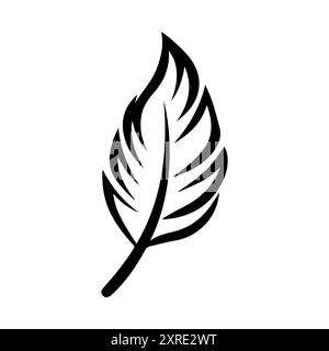 Icône Quill ou symbole de ligne moderne. Dessin au trait vectoriel et conception d'icône avec contour audacieux. Noir et blanc Pixel Perfect symbole minimaliste blanc isolé Illustration de Vecteur