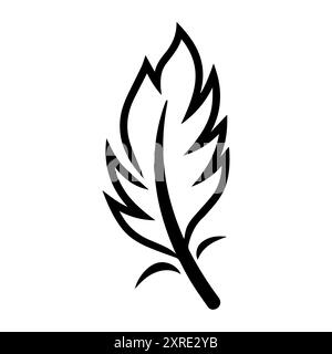 Icône Quill ou symbole de ligne moderne. Dessin au trait vectoriel et conception d'icône avec contour audacieux. Noir et blanc Pixel Perfect symbole minimaliste blanc isolé Illustration de Vecteur