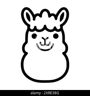 icône d'alpaga ou symbole de ligne moderne. Dessin au trait vectoriel et conception d'icône avec contour audacieux. Noir et blanc Pixel Perfect symbole minimaliste blanc isolé Illustration de Vecteur