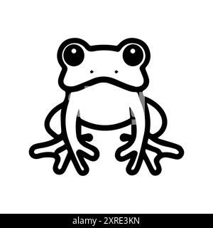 icône amphibie ou symbole de ligne moderne. Dessin au trait vectoriel et conception d'icône avec contour audacieux. Noir et blanc Pixel Perfect symbole minimaliste isolé wh Illustration de Vecteur