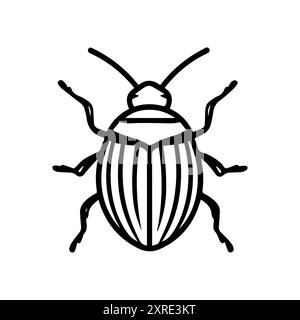 icône de bug ou symbole de ligne moderne. Dessin au trait vectoriel et conception d'icône avec contour audacieux. Noir et blanc Pixel Perfect symbole minimaliste isolé blanc BA Illustration de Vecteur