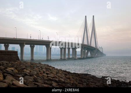 Bandra worli SEA link Morning de Bandra Band Stand Mumbai India Banque D'Images