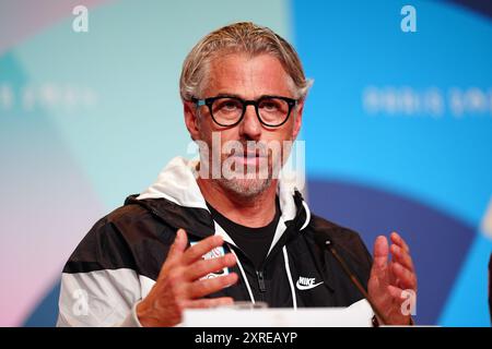 Casey Wasserman, Président du LA28, lors d’une conférence de presse au centre de presse principal, le quinzième jour des Jeux Olympiques de Paris 2024 en France. Date de la photo : samedi 10 août 2024. Banque D'Images
