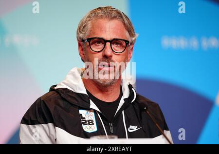 Casey Wasserman, Président du LA28, lors d’une conférence de presse au centre de presse principal, le quinzième jour des Jeux Olympiques de Paris 2024 en France. Date de la photo : samedi 10 août 2024. Banque D'Images