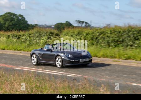 Porsche Boxster gris 2007, Roadster Petrol 2687 cc Banque D'Images