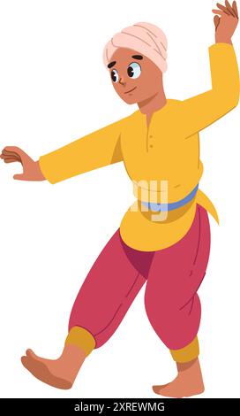 homme hindou dansant bharatanatyam Illustration de Vecteur