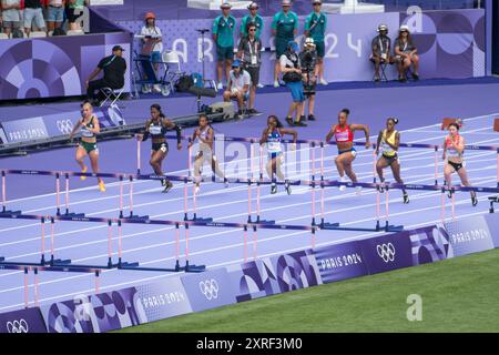 Saint Denis, France, 9 août 2024. Athlétisme - 100M haies femmes, demi-finales - Jacques Julien / Alamy Live News Banque D'Images