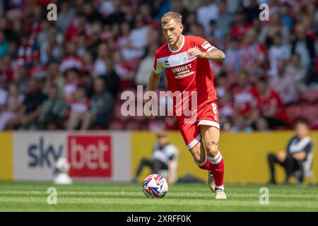 Riley McGree de Middlesbrough lors du Sky Bet Championship match entre Middlesbrough et Swansea City au Riverside Stadium, Middlesbrough le samedi 10 août 2024. (Photo : Trevor Wilkinson | mi News) crédit : MI News & Sport /Alamy Live News Banque D'Images