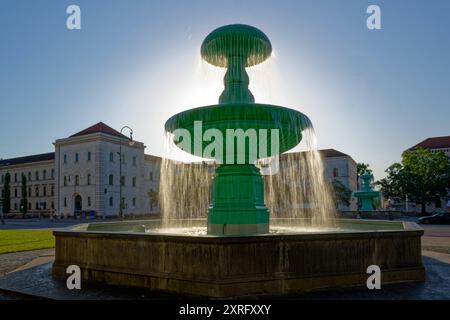 Historischer Brunnen. Der historische Schalenbrunnen auf dem Geschwister-Scholl-Platz vor der Ludwig-Maximilians-Universität in München. München Bayern Deutschland *** Fontaine historique la fontaine historique sur Geschwister Scholl Platz devant l'Université Ludwig Maximilian à Munich Munich Munich Bavière Allemagne Copyright : xRolfxPossx Banque D'Images