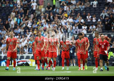 Londres, Royaume-Uni. 10 août 2024. Londres, Angleterre, 10 août 2024 : joueurs du Bayern Munich lors du match amical entre Tottenham Hotspur et le Bayern Munich au Tottenham Stadium de Londres, Angleterre (Alexander Canillas/SPP) crédit : SPP Sport Press photo. /Alamy Live News Banque D'Images