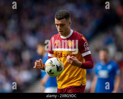 Hampden Park, Glasgow, Royaume-Uni. 10 août 2024. Scottish Premiership Football, Rangers versus Motherwell ; Lennon Miller de Motherwell Credit : action plus Sports/Alamy Live News Banque D'Images