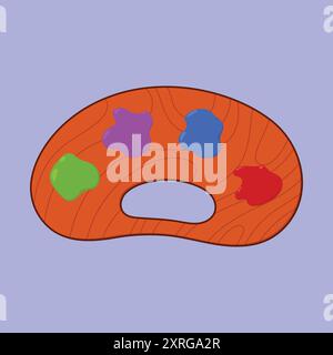 Icône de vecteur de palette de couleurs en bois. palette de peinture de couleur en bois. palette en bois avec différentes couleurs Illustration de Vecteur