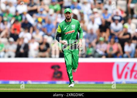 Southampton, Royaume-Uni. 10 août 2024. James Vince de Southern Brave lors du Hundred Men's match entre Southern Brave et Trent Rockets au Utilita Bowl. Crédit : Dave Vokes/Alamy Live News Banque D'Images