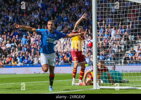 Glasgow, Royaume-Uni. 10 août 2024. Les Rangers ont joué à Motherwell dans le premier match à domicile pour les Rangers, joués au Hampden Park, Glasgow parce que le stade Ibrox, le terrain de résidence des Rangers, est en rénovation. Le score final était Rangers 2 - 1 Motherwell. Les buts ont été marqués par Dessers, Cerny et un OG par Propper. Crédit : Findlay/Alamy Live News Banque D'Images