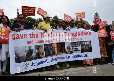 Sauvez les hindous au Bangladesh manifestation à Parliament Square, Londres 10 août 2024 Banque D'Images