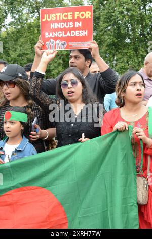Sauvez les hindous au Bangladesh manifestation à Parliament Square, Londres 10 août 2024 Banque D'Images