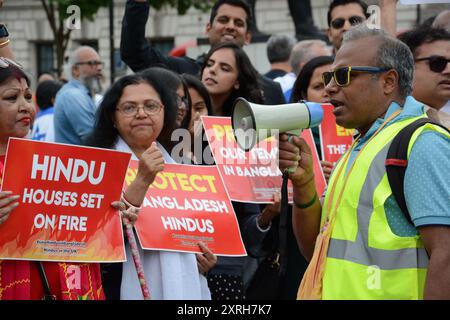 Sauvez les hindous au Bangladesh manifestation à Parliament Square, Londres 10 août 2024 Banque D'Images
