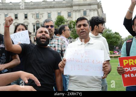 Sauvez les hindous au Bangladesh manifestation à Parliament Square, Londres 10 août 2024 Banque D'Images