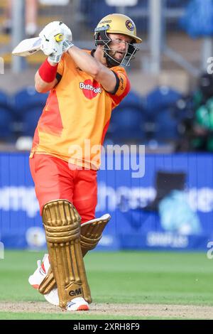 Cardiff, Royaume-Uni. 10 août 2024. Ben Duckett de Birmingham Phoenix en action lors du Hundred match entre Welsh Fire et Birmingham Phoenix à Sophia Gardens, Cardiff, Royaume-Uni le 10 août 2024. Photo de Stuart Leggett. Utilisation éditoriale uniquement, licence requise pour une utilisation commerciale. Aucune utilisation dans les Paris, les jeux ou les publications d'un club/ligue/joueur. Crédit : UK Sports pics Ltd/Alamy Live News Banque D'Images