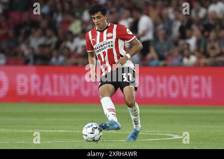 Eindhoven, pays-Bas. 10 août 2024. EINDHOVEN, 10-08-2024, stade Philips, football néerlandais Eredivisie saison 2024/2025, match PSV - RKC, joueur PSV Richard Ledezma crédit : Pro Shots/Alamy Live News Banque D'Images