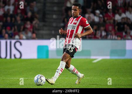 Eindhoven, pays-Bas. 10 août 2024. EINDHOVEN, PAYS-BAS - 10 AOÛT : Frederik Oppegard du PSV dribbles lors du match néerlandais Eredivisie entre le PSV et le RKC Waalwijk au Philips Stadion le 10 août 2024 à Eindhoven, pays-Bas. (Photo de Gabriel Calvino Alonso/Orange Pictures) crédit : Orange pics BV/Alamy Live News Banque D'Images
