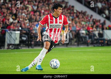 Eindhoven, pays-Bas. 10 août 2024. EINDHOVEN, PAYS-BAS - 10 AOÛT : Richard Ledezma du PSV dribbles lors du match néerlandais Eredivisie entre le PSV et le RKC Waalwijk au Philips Stadion le 10 août 2024 à Eindhoven, pays-Bas. (Photo de Gabriel Calvino Alonso/Orange Pictures) crédit : Orange pics BV/Alamy Live News Banque D'Images