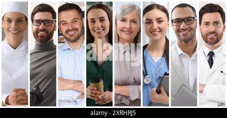 Collage de différentes professions, photos de diverses personnes Banque D'Images