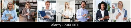 Collage de différentes professions, photos de diverses personnes Banque D'Images