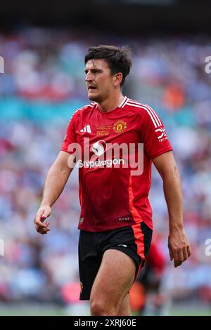 Stade de Wembley, Londres, Royaume-Uni. 10 août 2024. FA Community Shield Football, Manchester City contre Manchester United ; Harry Maguire de Manchester United crédit : action plus Sports/Alamy Live News Banque D'Images