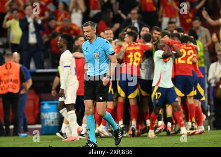 Espagne fêter en action lors du match de demi-finale de l'UEFA 2024 EUROÕs entre l'Espagne et la France, Munich Allianz Stadium, 9 juillet 2024 avec : Espagne fêter où : Munich, Allemagne quand : 09 Jul 2024 crédit : Anthony Stanley/WENN Banque D'Images