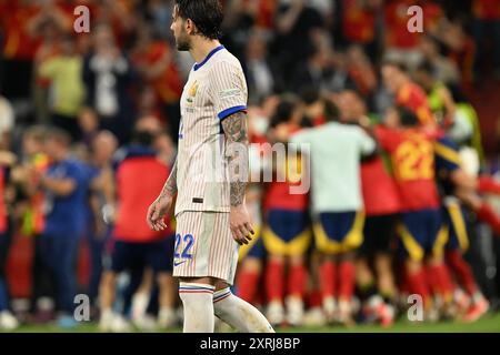 Espagne fêter en action lors du match de demi-finale de l'UEFA 2024 EUROÕs entre l'Espagne et la France, Munich Allianz Stadium, 9 juillet 2024 avec : Espagne fêter où : Munich, Allemagne quand : 09 Jul 2024 crédit : Anthony Stanley/WENN Banque D'Images