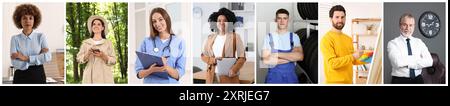 Collage de différentes professions, photos de diverses personnes Banque D'Images