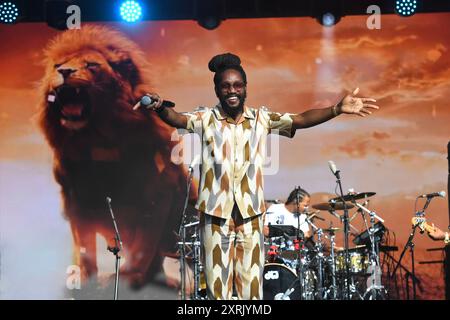 Londres, Royaume-Uni. 10 août 2024. LONDRES, ANGLETERRE - 10 AOÛT : Kabaka Pyramid se produisant au South Facing Festival, Crystal Palace Bowl le 10 août 2024 à Crystal Palace, Angleterre. CAP/Mar © Mar/Capital Pictures crédit : Capital Pictures/Alamy Live News Banque D'Images