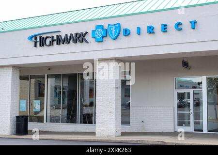 Williamsport, États-Unis. 10 août 2024. Une vue extérieure d'un magasin d'assurance santé Highmark Direct. Crédit : SOPA images Limited/Alamy Live News Banque D'Images