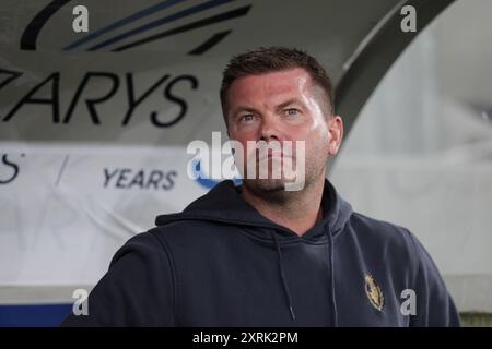 Zabrze, Pologne. 02 août 2024. L'entraîneur Jens Gustafsson de Pogon Szczecin vu lors du match de football de la Ligue polonaise PKO BP Ekstraklasa 2024/2025 entre Gornik Zabrze et Pogon Szczecin à l'Arena Zabrze. Score final : Gornik Zabrze 1:0 Pogon Szczecin. Crédit : SOPA images Limited/Alamy Live News Banque D'Images