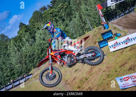 Championnat du monde de motocross-Round 14-MXGP of Uddevalla (SWE)-11 Agosto 2024-MX2 Class-Simon Laengenfelder-Team GasGas Factory pendant MXGP of Sweden, course de Motocross en Suède, Suède, 11 août 2024 Banque D'Images