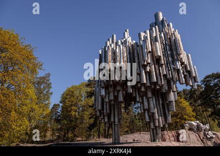 Monument au compositeur Sibelius, Helsinki, Finlande Banque D'Images