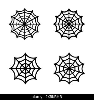 Ensemble de silhouettes de toile d'araignée, sur fond blanc. Illustration vectorielle Illustration de Vecteur