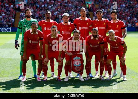 Liverpool équipe de départ lors du match amical de pré-saison à Anfield, Liverpool. Date de la photo : dimanche 11 août 2024. Banque D'Images