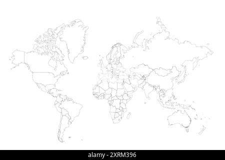 vecteur de stock de contour de carte du monde Illustration de Vecteur