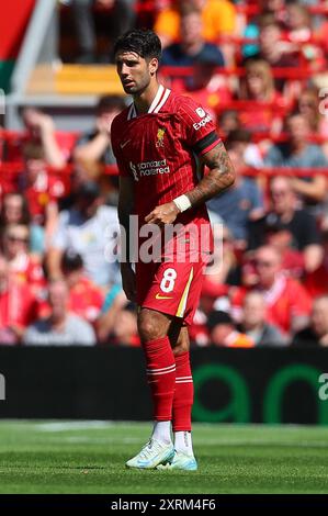 Liverpool, Royaume-Uni. 11 août 2024. Lors du match amical de pré-saison Liverpool FC contre Sevilla FC à Anfield, Liverpool, Angleterre, Royaume-Uni le 11 août 2024 Credit : Every second Media/Alamy Live News Banque D'Images