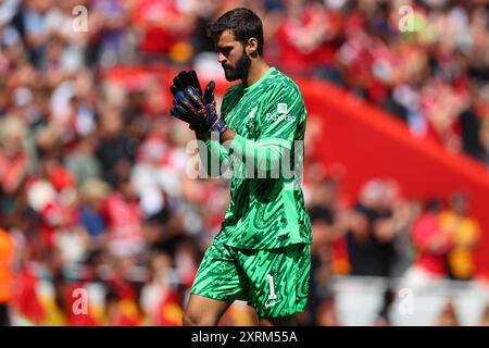 Liverpool, Royaume-Uni. 11 août 2024. Alisson Becker de Liverpool lors du match amical de pré-saison Liverpool FC contre Sevilla FC à Anfield, Liverpool, Angleterre, Royaume-Uni le 11 août 2024 Credit : Every second Media/Alamy Live News Banque D'Images