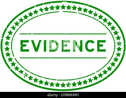 Grunge vert preuve mot ovale tampon de joint en caoutchouc sur fond blanc Illustration de Vecteur