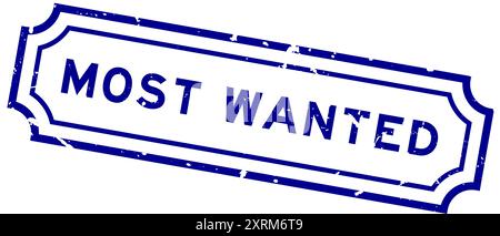 Grunge bleu mot le plus recherché tampon en caoutchouc sur fond blanc Illustration de Vecteur