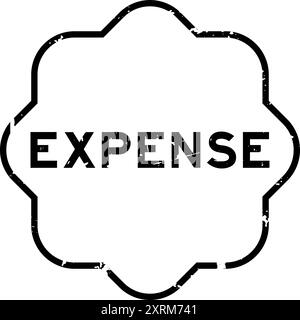 Grunge black dépense Word Rubber Seal timbre sur fond blanc Illustration de Vecteur