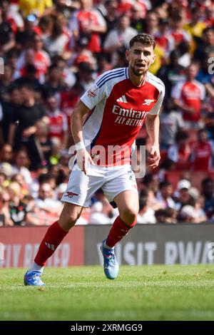 Londres, Royaume-Uni. 11 août 2024. Le milieu de terrain de l'Arsenal Jorginho (20 ans) lors du match amical de pré-saison Arsenal FC contre Olympique Lyonnais à l'Emirates Stadium, Londres, Angleterre, Royaume-Uni le 11 août 2024 crédit : Every second Media/Alamy Live News Banque D'Images