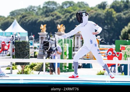 Michelle Gulyas (HUN), Pentathlon moderne, femmes 39 individuelles lors des Jeux Olympiques de Paris 2024 le 11 août 2024 au Château de Versailles à Versailles, France Banque D'Images