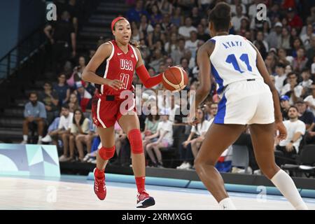 Paris, France. 11 août 2024. Napheesa collier (USA), basket-ball, match pour la médaille d'or féminine entre la France et les Etats-Unis lors des Jeux Olympiques de Paris 2024 le 11 août 2024 au Bercy Arena à Paris, France - photo Michael Baucher/Panoramic/DPPI Media Credit : DPPI Media/Alamy Live News Banque D'Images